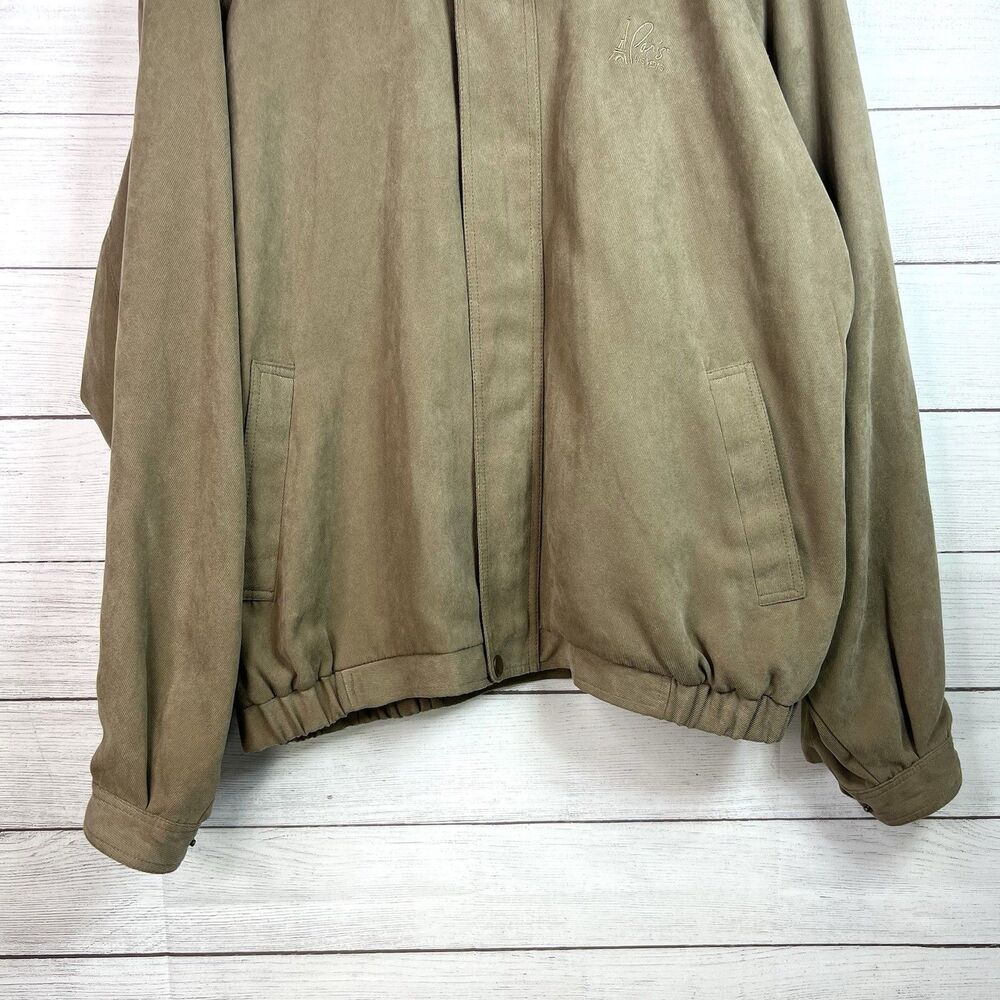Vintage 90s Paris Las Vegas Suede Tan Full Zipper Jacket Mens Size XL Polyester - Picture 5 of 12
